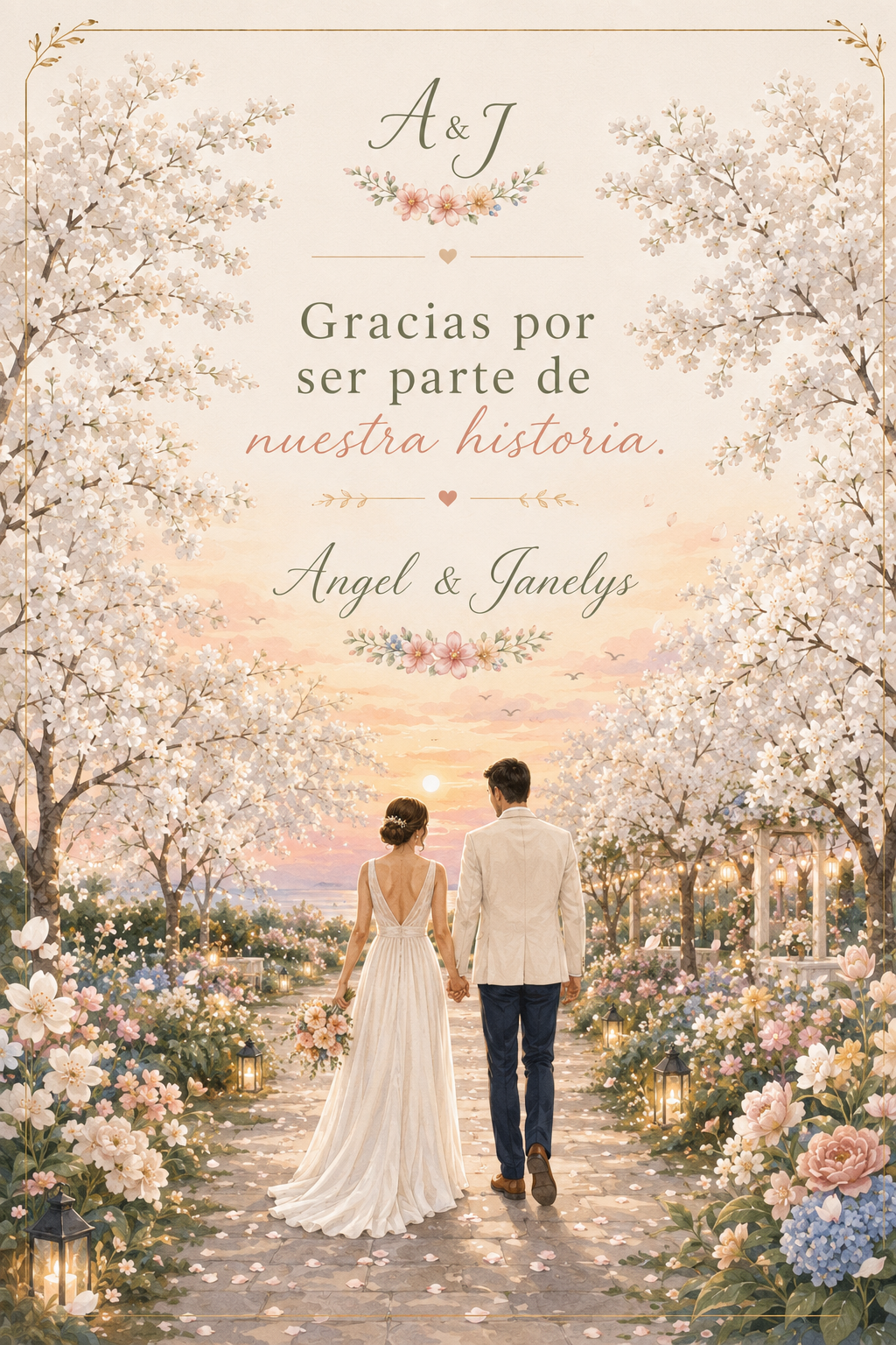 Mensaje de agradecimiento de Angel y Janelys